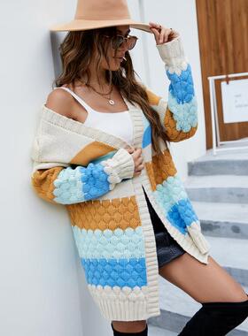 Sweater jacket, women's mid length top, paired with a