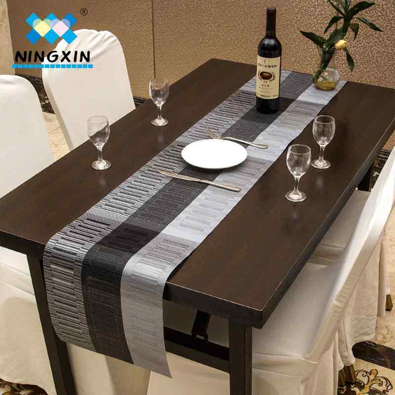宁欣 跨境table runner 30*180欧式桌旗酒店西餐垫隔热竹节餐桌垫