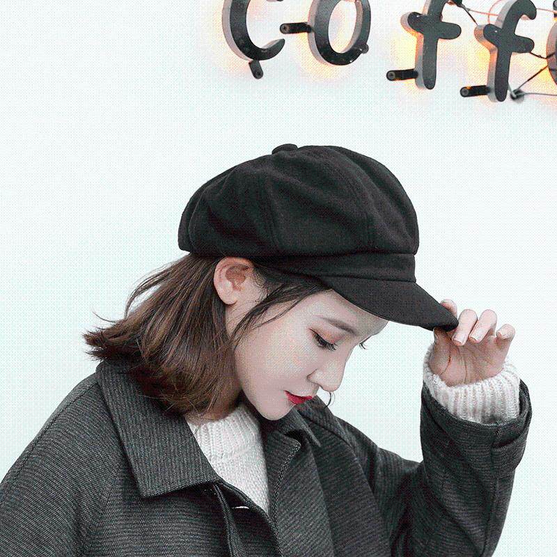 鸭舌帽春夏贝雷帽秋冬韩版英伦八角帽潮日系画家帽休闲百搭帽子女