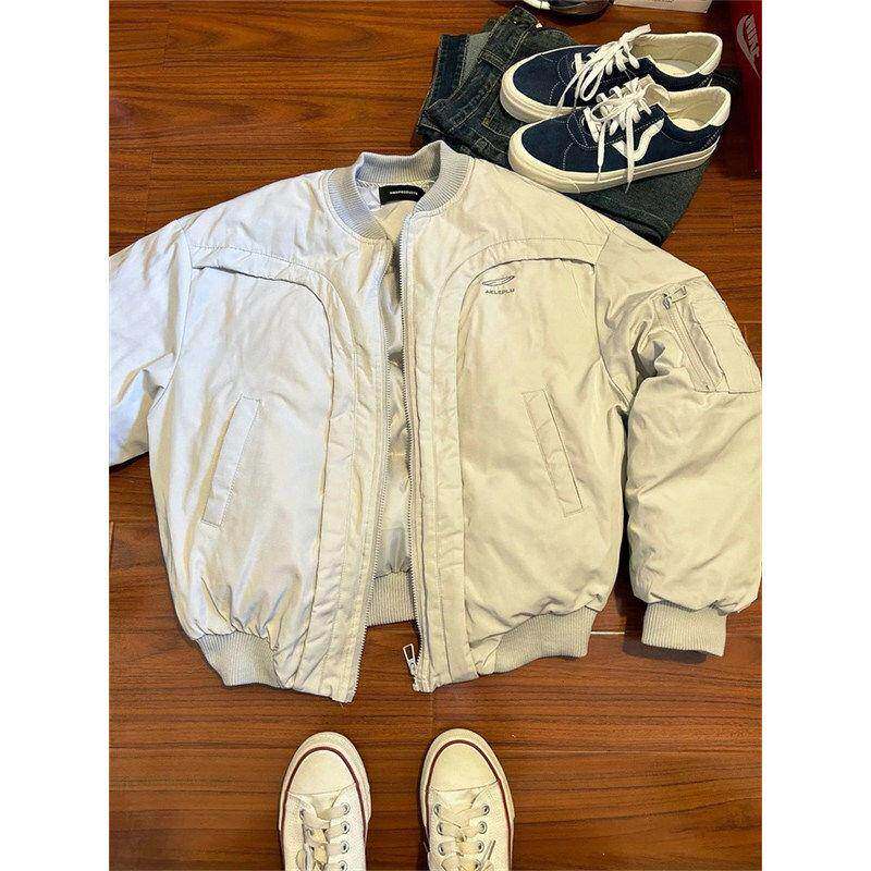 2026新款弧形解构飞行员夹克棉服男冬季cleanfit美式外套短款棉衣