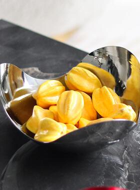 轻奢现代半圆三角弧形艺术果盘摆件样板间售楼处三桠置物盘装饰品