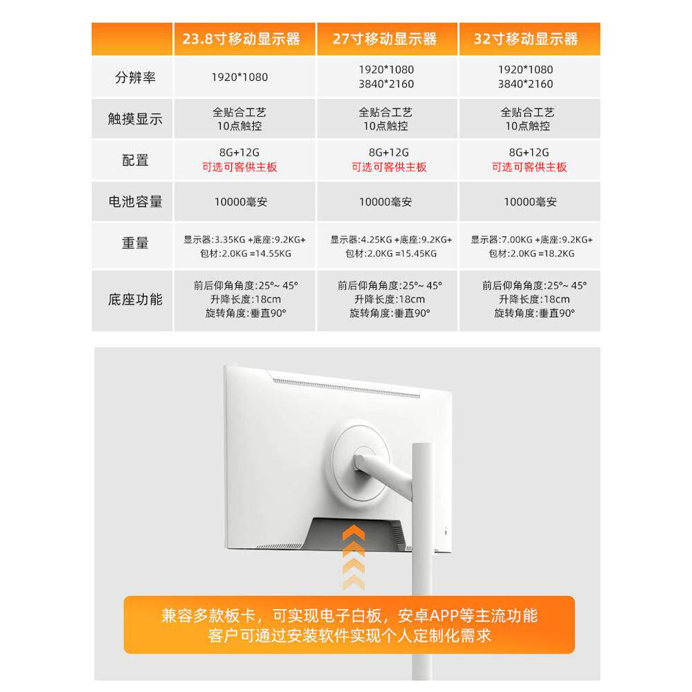 32寸智慧随心屏可移动无线投屏闺蜜机电视一体户外便携式广告机