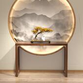 玄关桌新中式 88桌木入实户玄关条几案台靠 纯木长墙边原长条窄边X