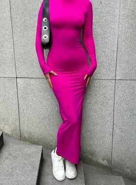 Autumn and Winter Dress Women's Bag Hip Sexy Long Dress