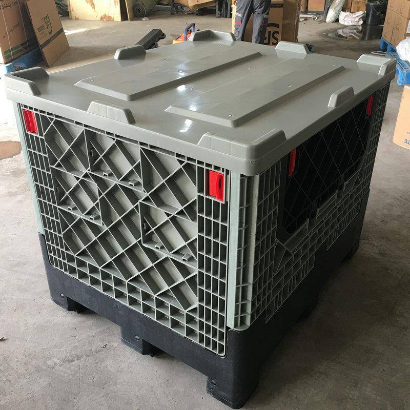 厂家供应叠 121式0大型折卡板周箱塑料液体箱托盘一体箱塑FIY料转