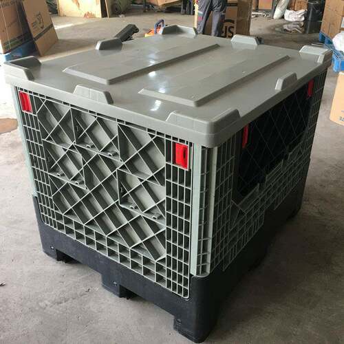 厂家FND供应 1210大型叠卡板塑折料箱液体箱式托料盘一体箱塑周转