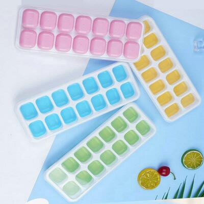 14-Slot Ice Cube Tray, Soft Silicone Ice Mold, Small Ice Cub