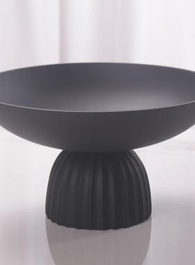 现代极简高脚水果盘样板房北欧创意茶几托盘餐桌软装饰品展厅摆件