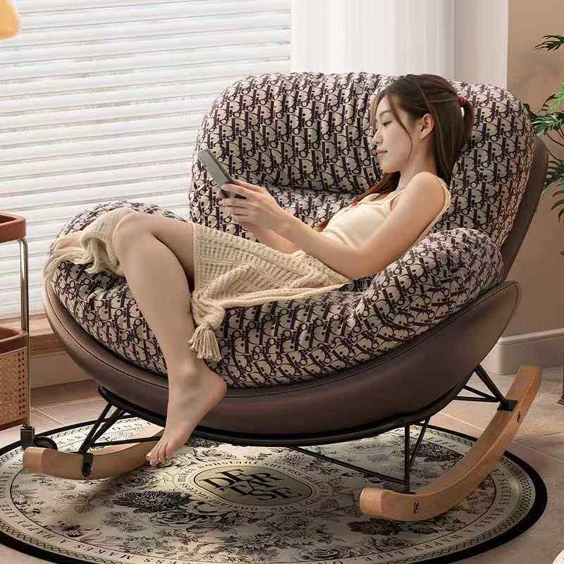 蝴蝶摇摇椅升级底座猫抓皮大号超软午睡躺椅阳台休闲单懒人沙发椅