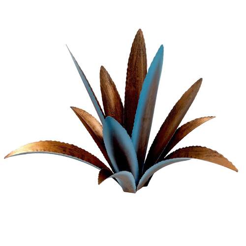 跨境新品彩绘铁艺龙舌兰植物仿真植物摆件花园创意户外装饰摆件