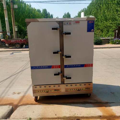厂家供应学校馒头房使用不锈钢60盘双门蒸饭车蒸饭柜大型蒸饭柜