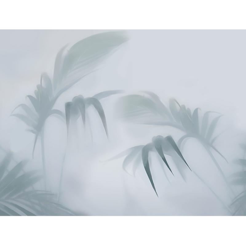 来卧室现代客厅墙简约壁纸背景墙纸热带植物电视抽象布定做壁图