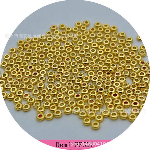 TOHO东宝玻璃珠2mm耐磨金色PF557 Demi扁米珠甜甜圈DIY手工串珠