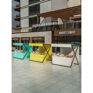 城市广场商业街市场展示架可折叠金属定制移动摊位架