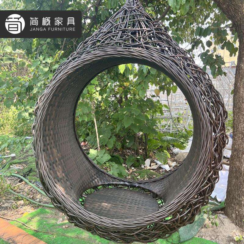 户外圆形吊篮度假村旅游景区吊椅民宿酒店网红鸟巢庭院小区秋千