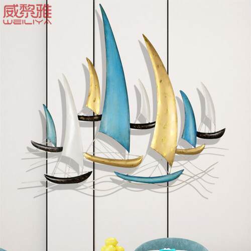 铁艺墙饰墙面壁挂地中海帆船壁饰北欧现代简约时尚墙上家居装饰品