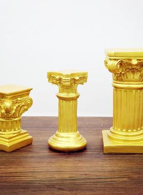 新款婚庆道具金色罗马柱摆件创意客厅酒柜办公室样板房软装饰摆设