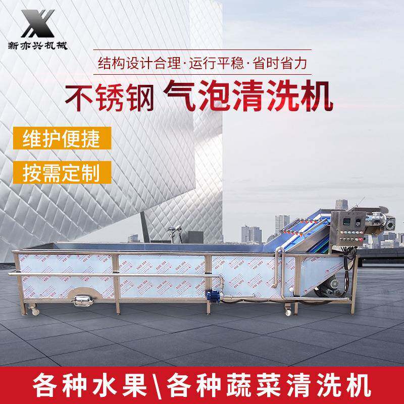 自动不锈钢果蔬气泡清洗机商用水果蔬菜清洗机流水清洗设备