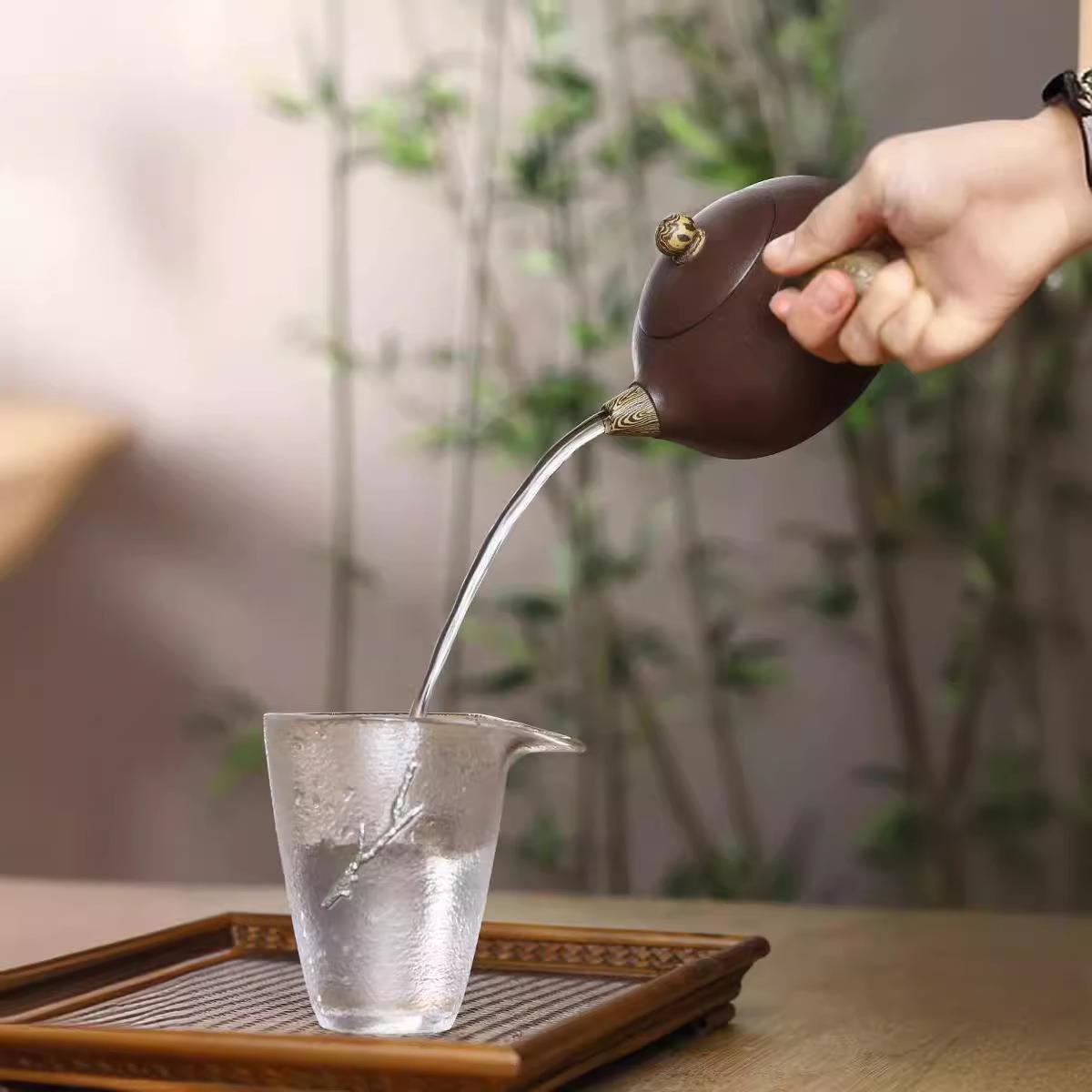 兴紫砂茶具茶宜道茶器泡茶壶名家纯手原矿紫泥绞泥唐443羽壶壶现