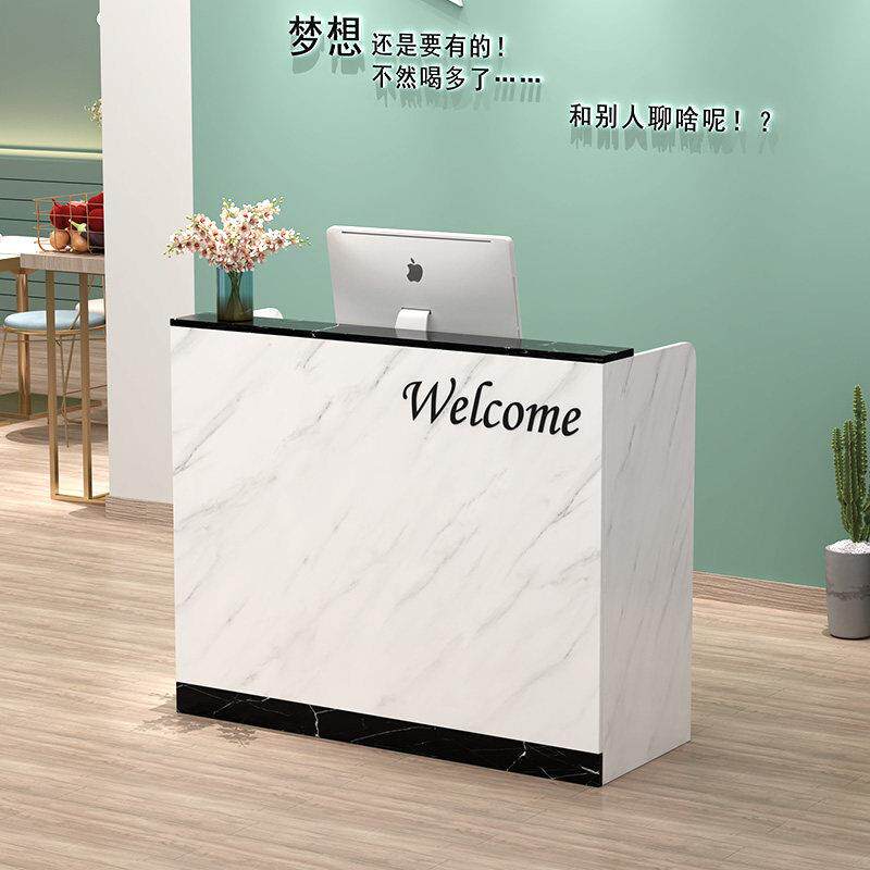 收银柜台大理石吧台柜台前台接待台店铺小型简约现代美发服装店收