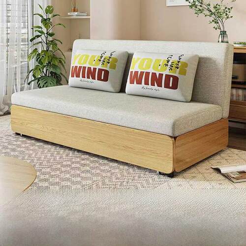 沙发床两用伸缩床多功能折叠床小公寓客厅卧室两用实木床拉出床