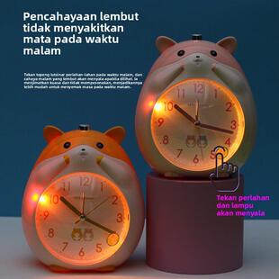 卡通讲话钟儿童会说话闹钟创意学生用可爱床头静音灯光电池小闹钟