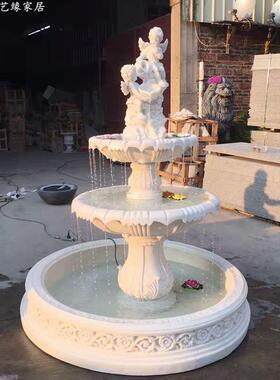 欧式婚庆喷泉装饰 庭院阳台流水鱼池 园林天使水景观落地大型摆件