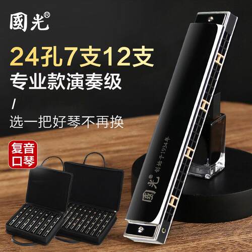 国光口琴24孔C调复音A/F/G专业演奏级初学者入门小学生儿童7/12调
