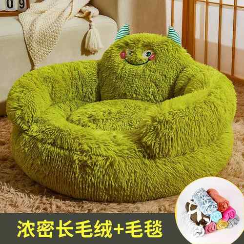 正品猫窝冬天保猫四季用网红怪兽泰迪沙暖发睡觉的床小型犬狗通窝