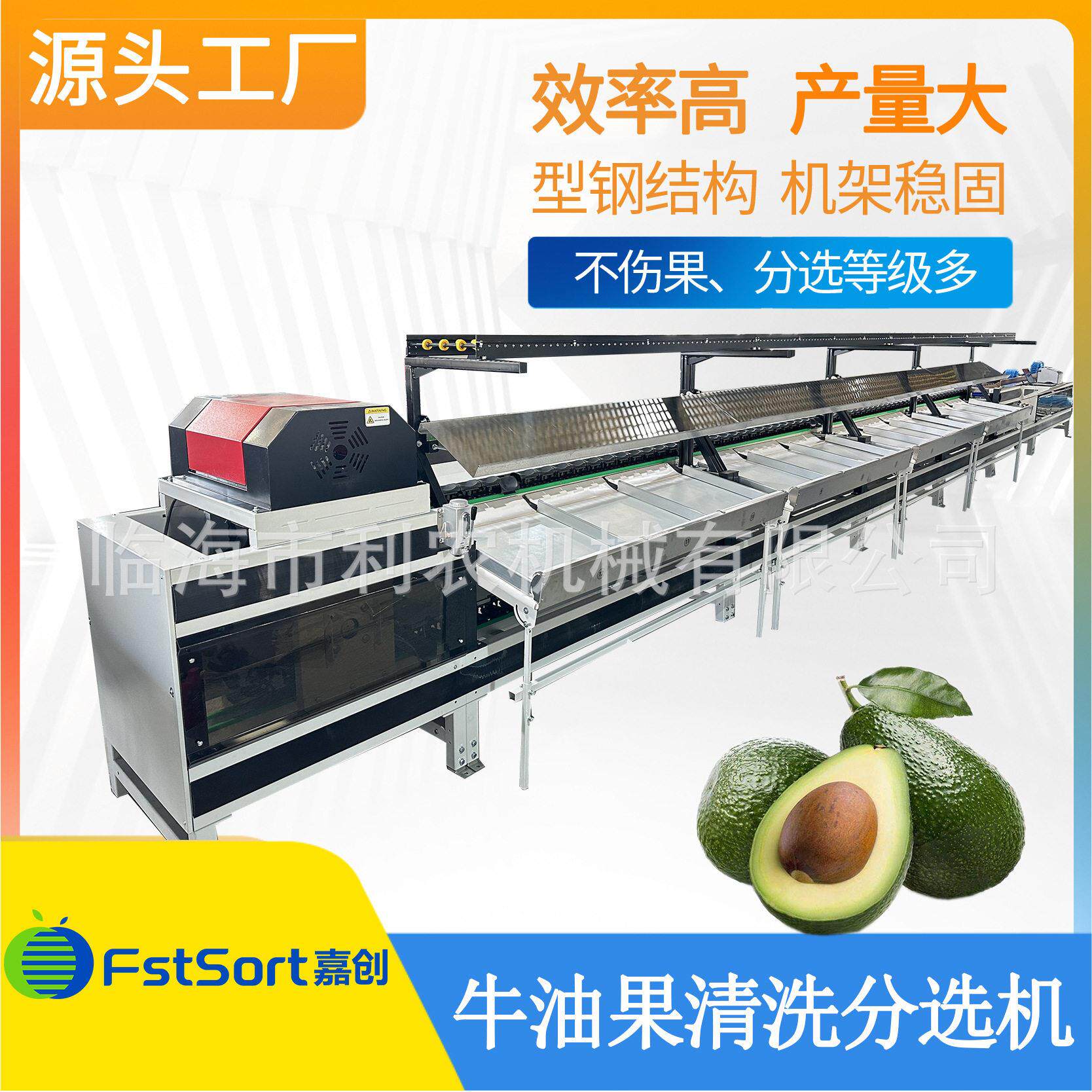 嘉创牛油果清洗重量分级机水果产业园多等级分选加工专用设备