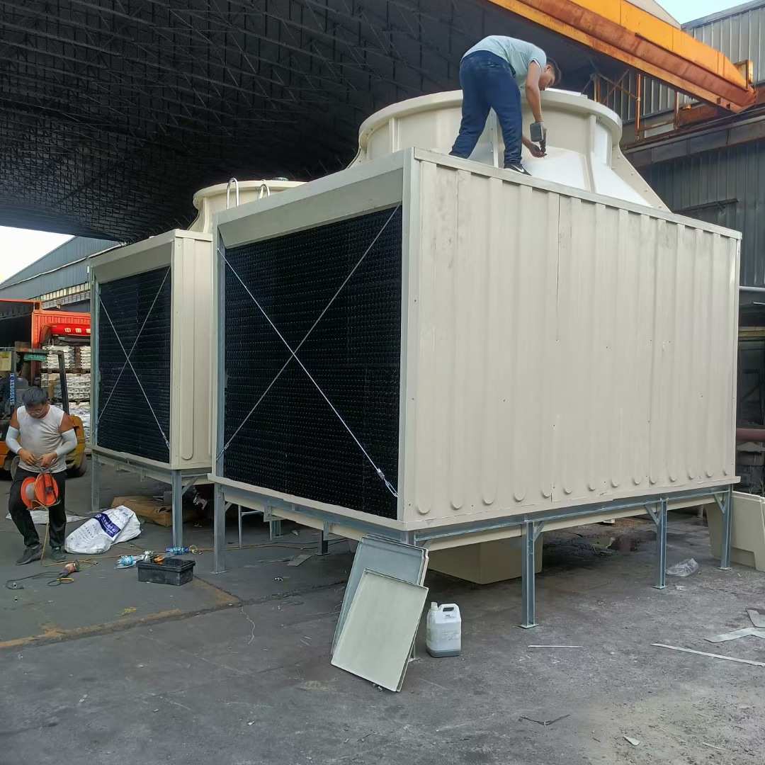 水塔冷塔散热降温冷却塔冷却塔水冷却玻璃钢水塔研凉水塔方形良