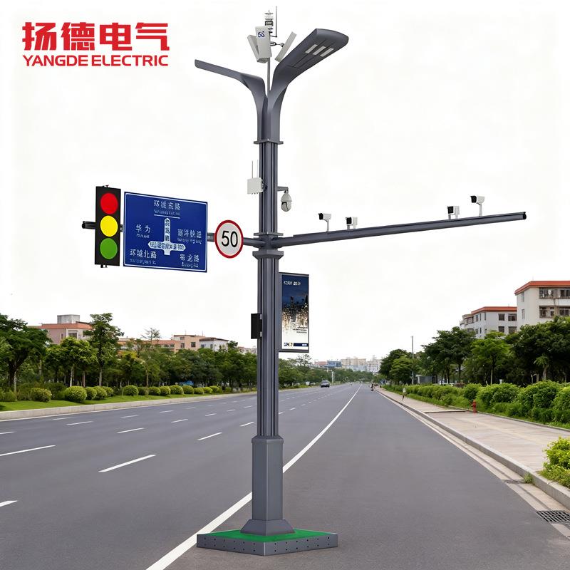 厂家供应多功能综合杆红绿灯交通标志牌杆监控杆一体化共杆路灯