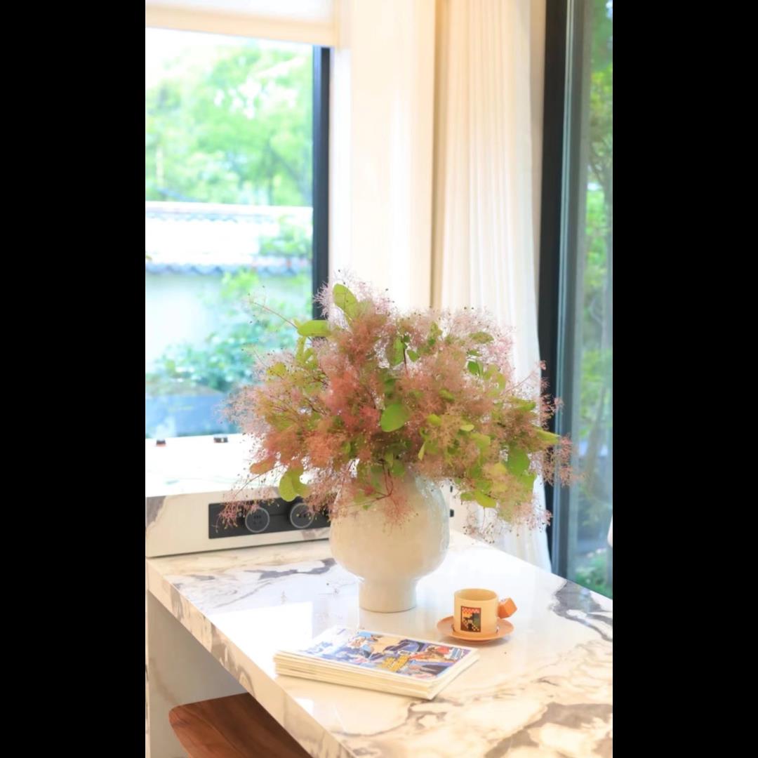 花璃佳人花瓶水培插花简约现代家居吊钟马醉木龟背竹大肚花器摆件图片
