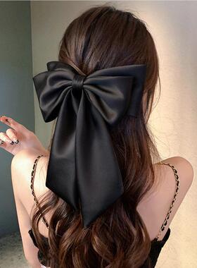 新缎色CL-64面大结头饰款弹簧夹高级感黑后脑夹勺发发饰潮女全新
