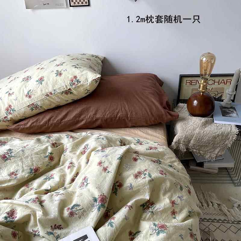 高档ins复古风清纯棉三4四件碎花笠小新全棉奶油套系学生宿舍床单