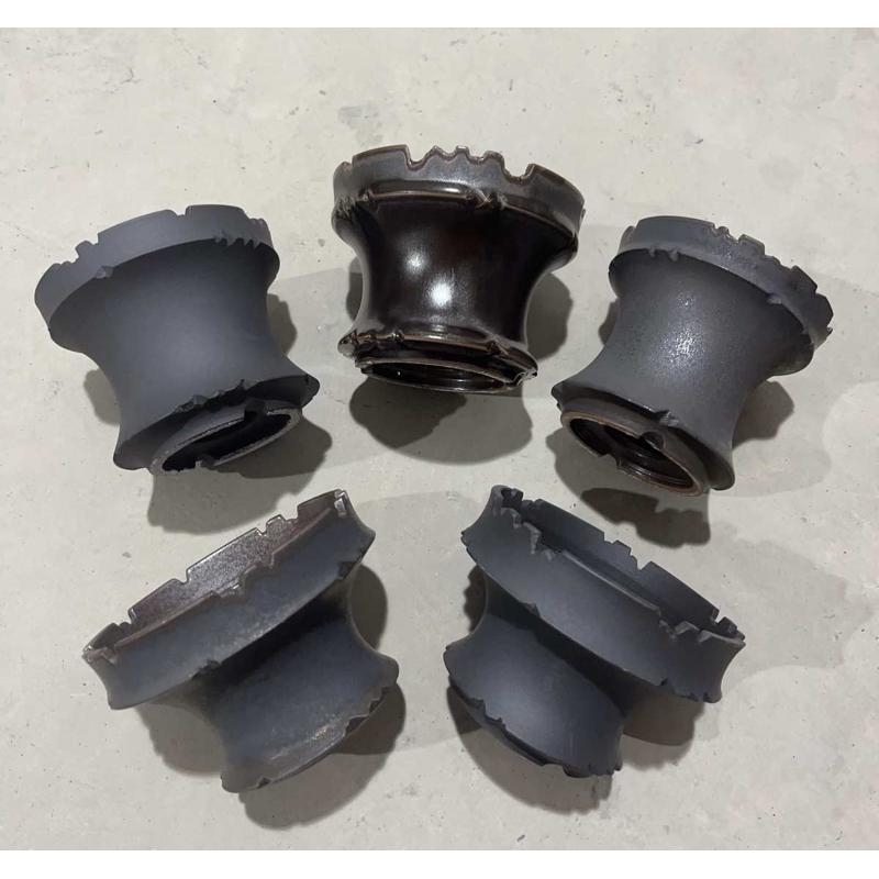 小号素里块根植物盆日式手工陶瓷黑金潮流陶瓷花盆龙舌兰仙人球兜