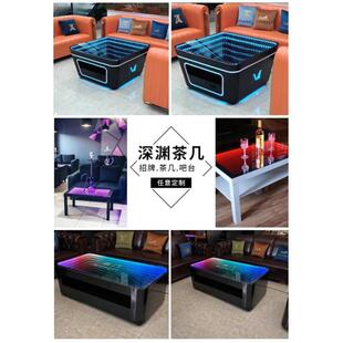 深渊镜背景墙千层镜霓虹地砖灯箱防水定制led发光字logo网红广