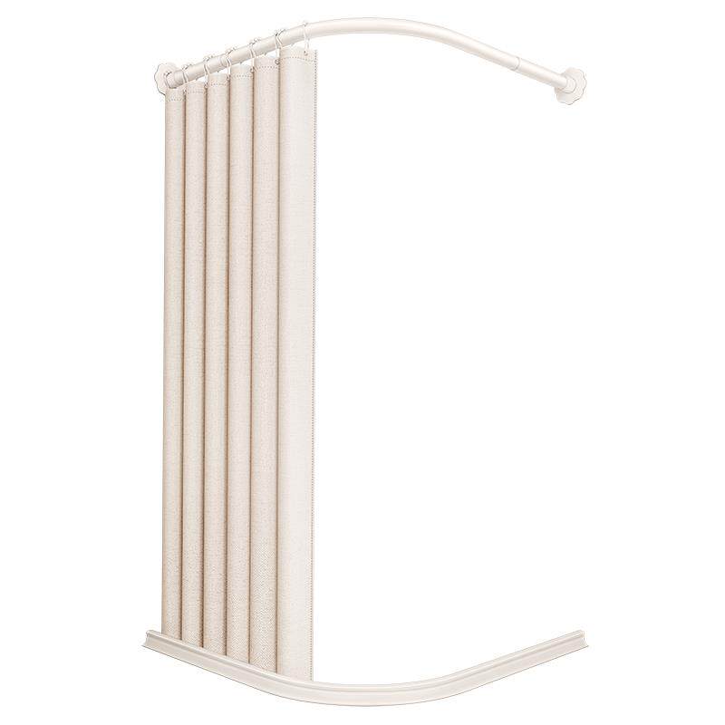 浴帘浴室卫生间弧形防水淋浴房洗澡干湿分离隔断拉帘免打孔l之满