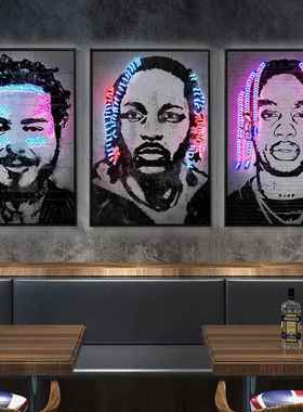 酒吧说唱JHK02527手装饰画氛灯围发光清吧KTV壁画流hiphop嘻哈L歌