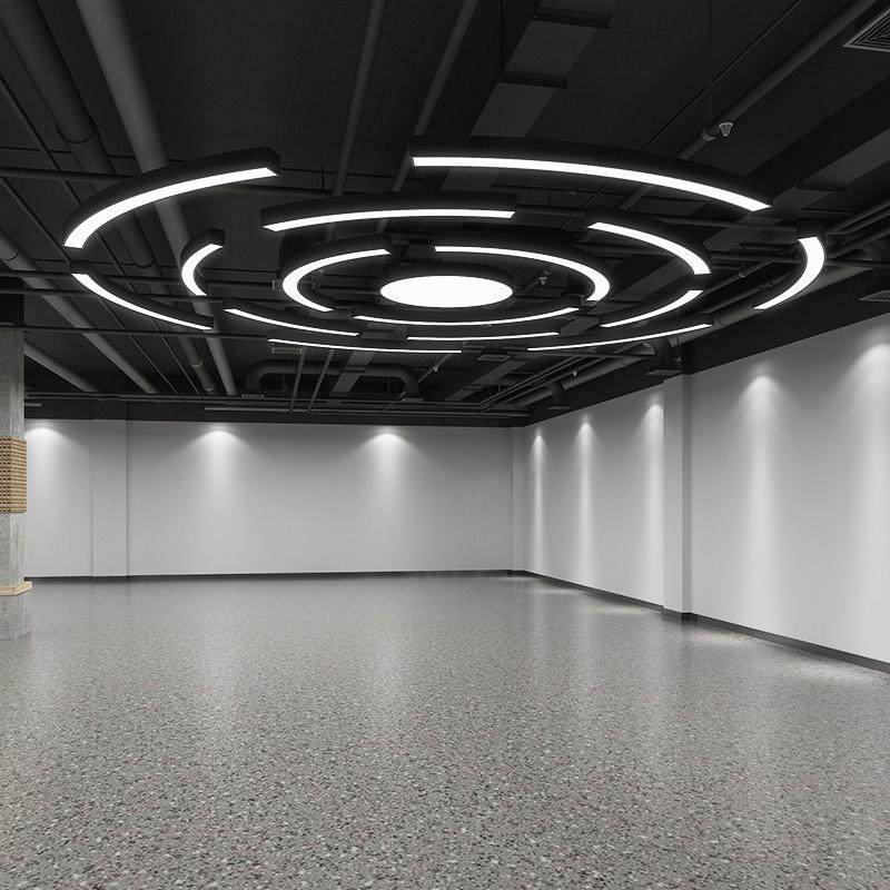 创意led圆弧形吊灯圆形圆环健身房灯网咖超市创意工业风造型灯具,家装灯饰光源,客厅吊灯,淘宝优惠券,粉丝福利购,淘宝优惠卷