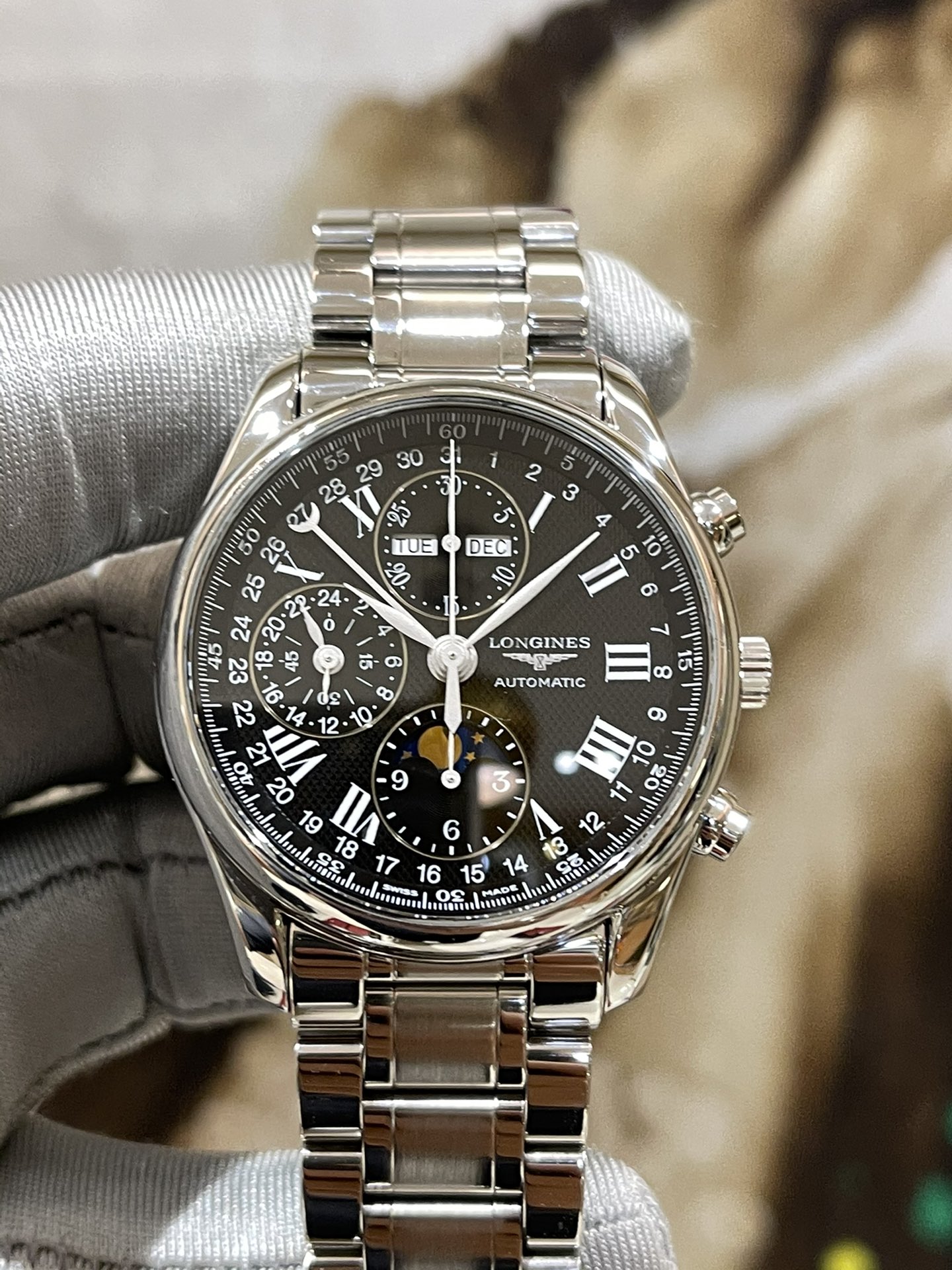 [9.8新]浪琴名匠手表男款八针月相自动机械表L2.673.4.51.6