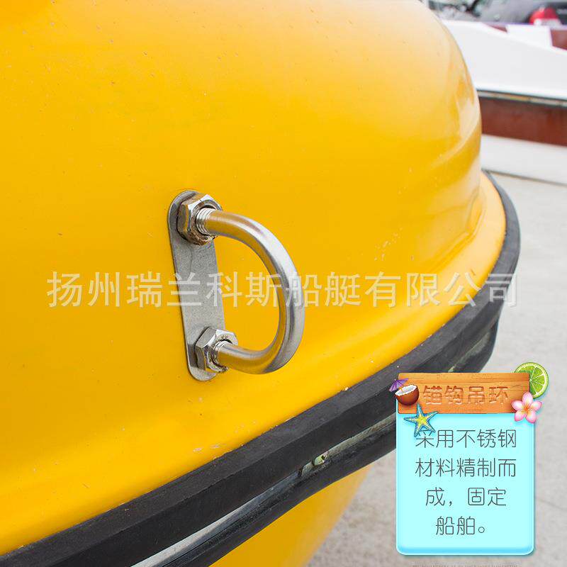 新款大黄鸭公园水上踏游乐船四82脚蹬船景脚区观光人加船厚玻璃钢