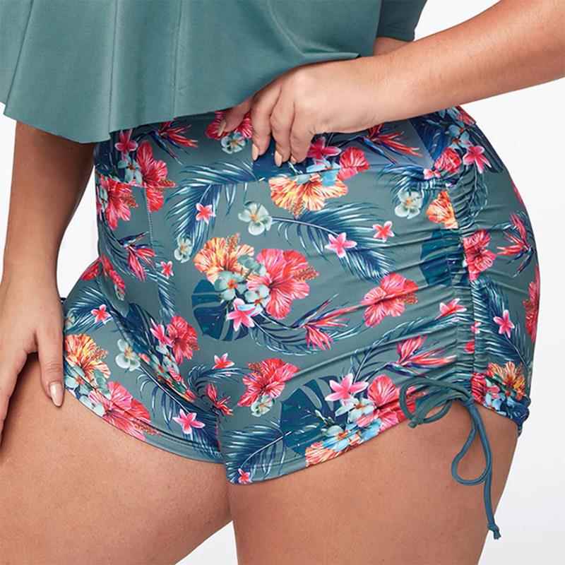 Large size swimming trunks sexy boxer swimsuits for women
