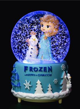 创意女孩生日水晶球音乐盒旋转雪花水球 流行八音盒音乐水球礼品