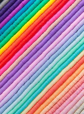 350pcs 6mm Flat Round Polymer Clay Beads, Loose Spacer
