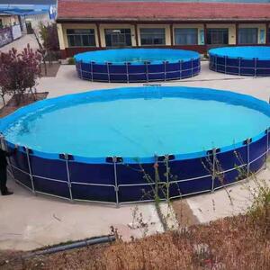 养殖支架水池大型帆布鱼池可移动拆卸高密度养鱼养虾池篷布