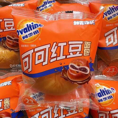 Ovaltine阿华田鲜尝厚买可可红豆面包爆浆红豆沙夹心面包早餐蛋糕