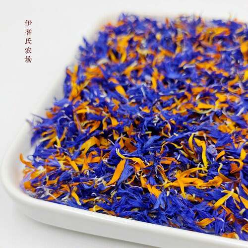 金+蓝双色混合花瓣天然花瓣 咖啡蛋糕烘焙装饰干燥花农产品原材料