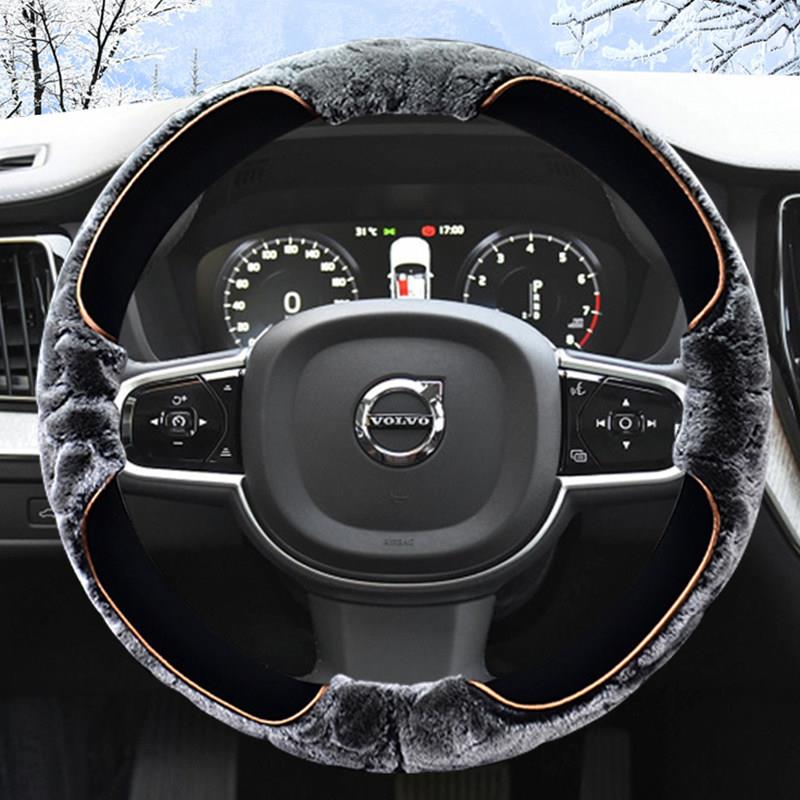 专用沃尔沃方向盘套冬季毛绒XC60/S90/XC40/S60L/V40S80L保暖把套