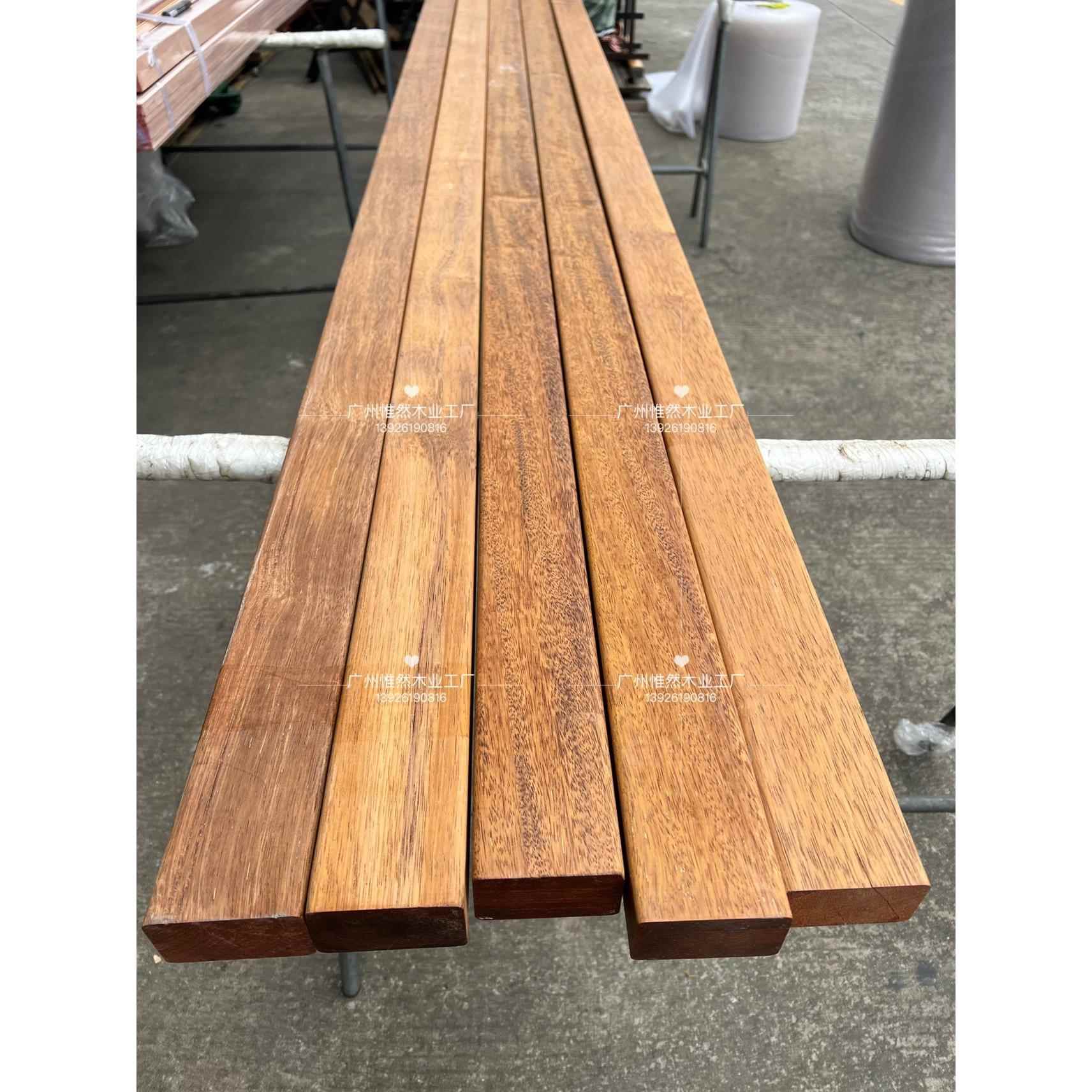 印尼菠萝格北美红橡实木玻璃楼梯扶手定制玻璃槽护栏开槽木方扶手